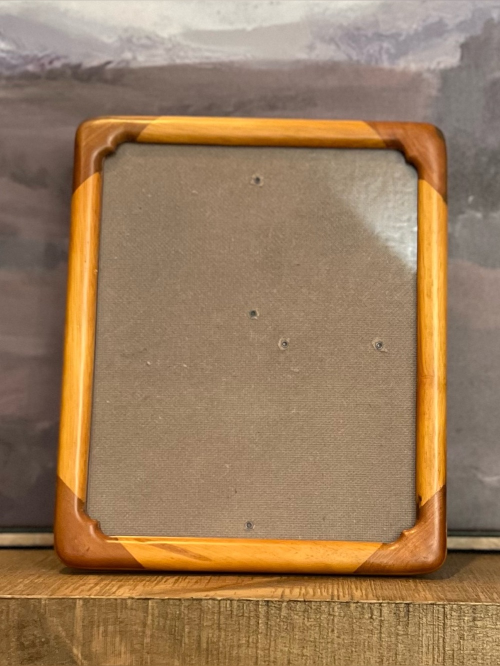 Vintage Fetco 8x10 Two-Tone Wood Photo Frame, Handcrafted Rounded Corner Inlay